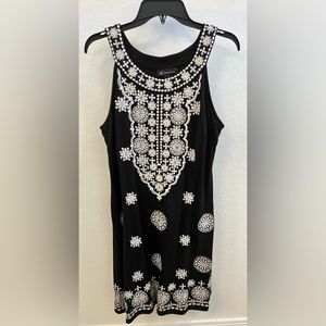 INC black with cream embroidered designs